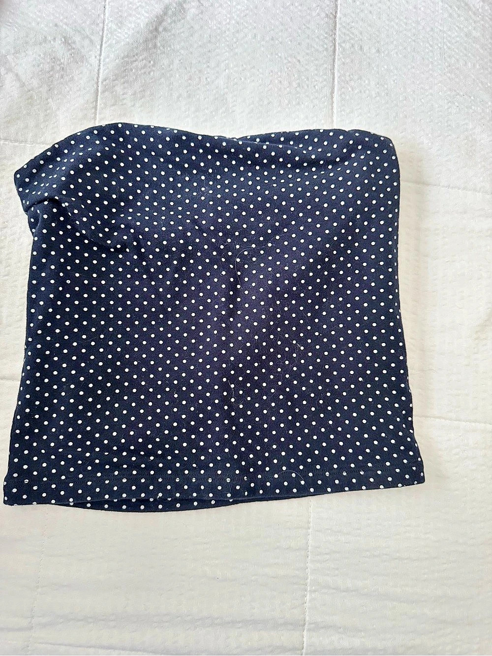 Brandy Melville Polka Dot Crop Top in Blue & White